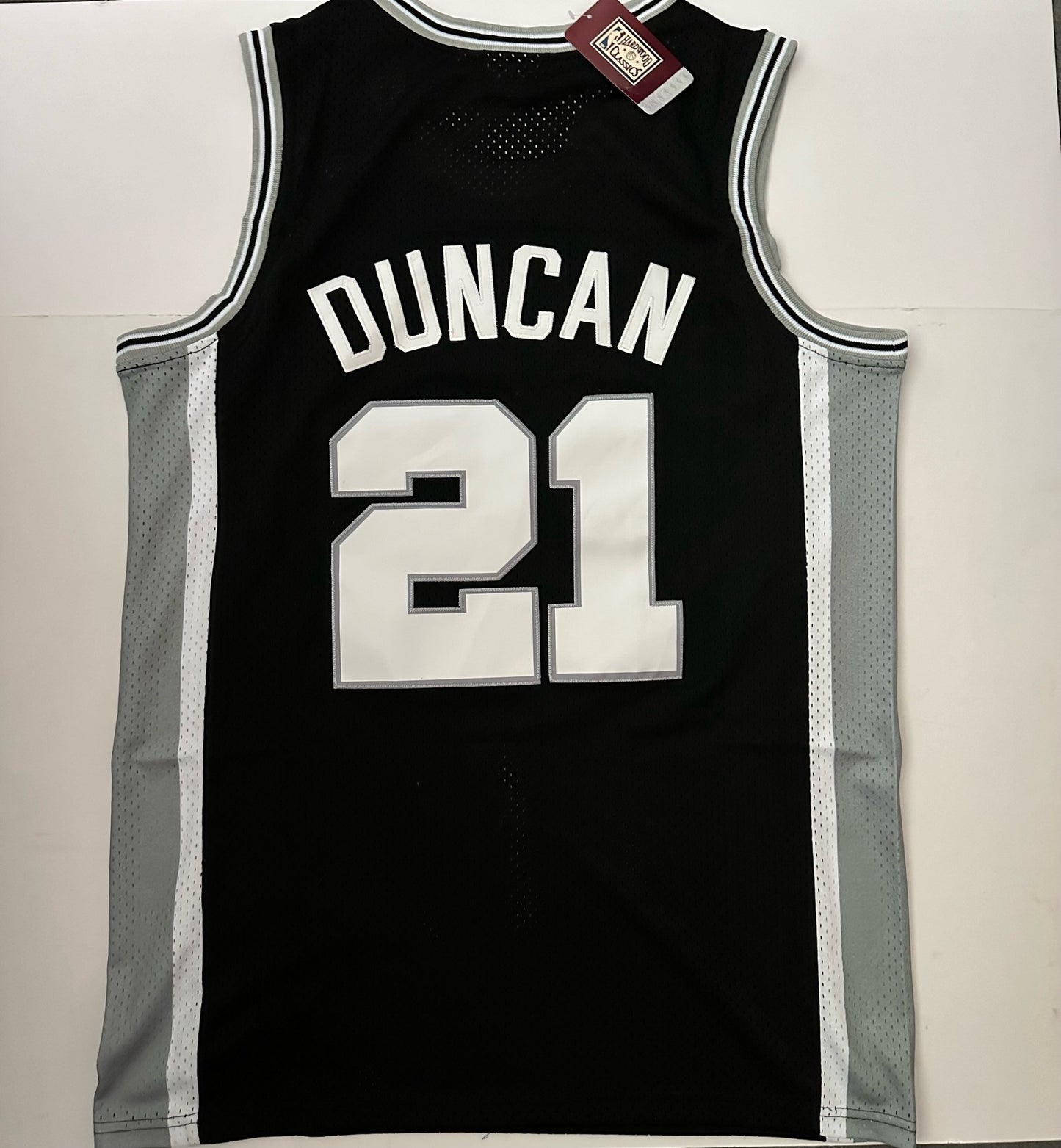 San Antonio Spurs NBA Hardwood Classics Basketball Vest Large Duncan 21 Black