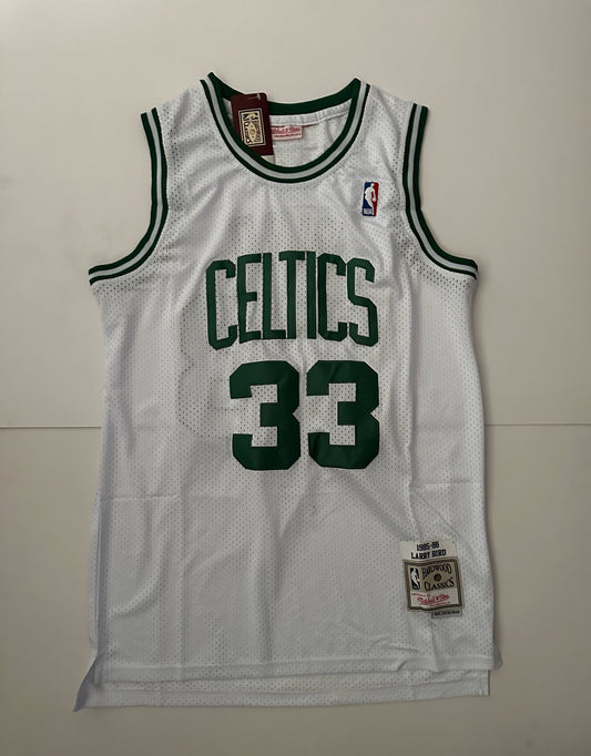 Boston Celtics NBA Hardwood Classics Basketball Vest Large Bird 33 White