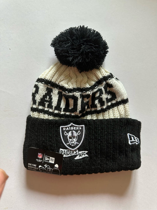 Las Vegas Raiders NFL Bobble Beanie Multi Colour With Tags on