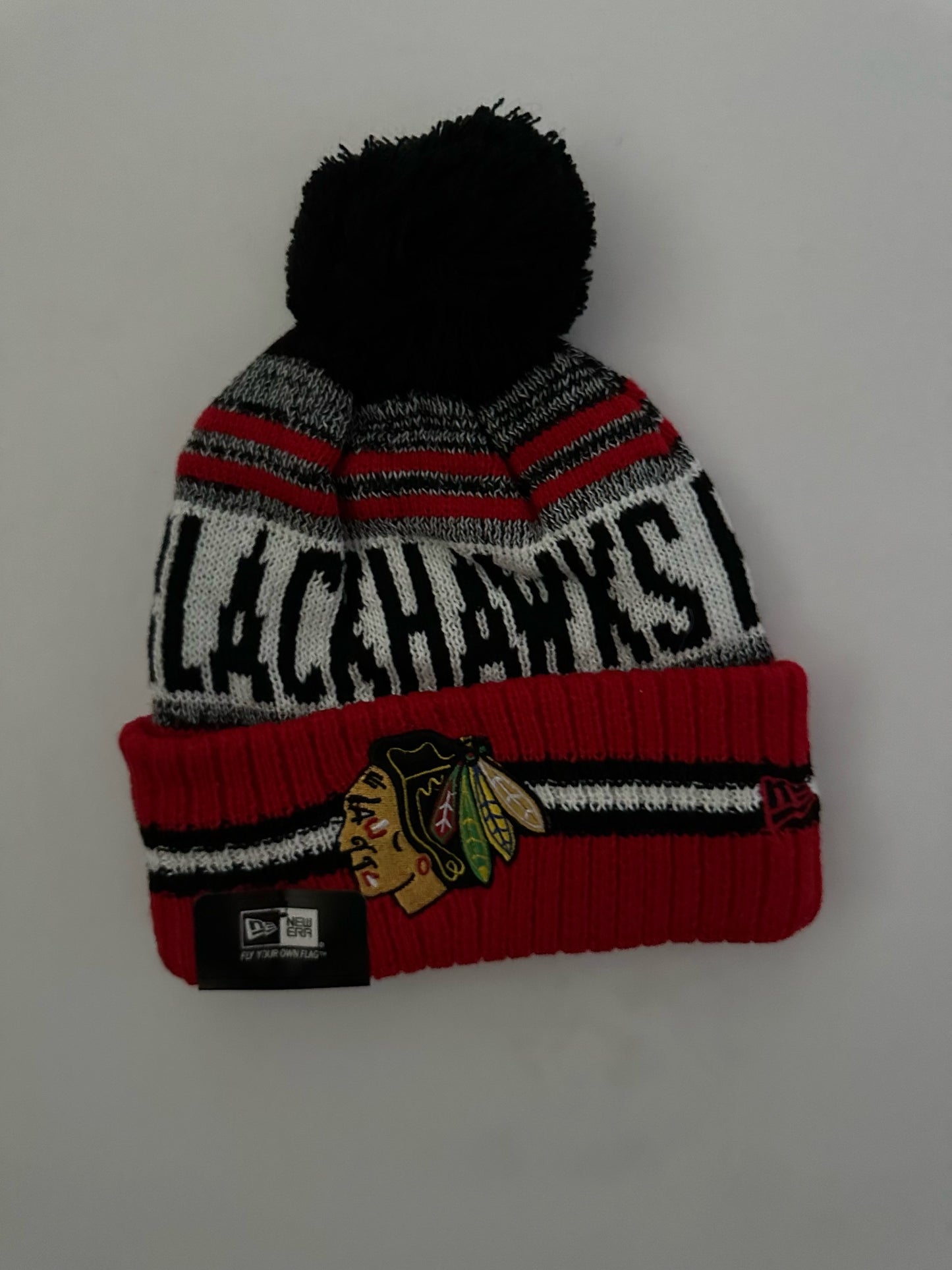 Chicago Blackhawks NHL Bobble Beanie Multi Colour With Tags on