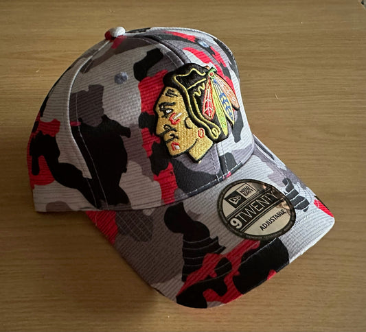 Chicago Blackhawks NHL Camo Baseball Cap Multicolour New With Sticker