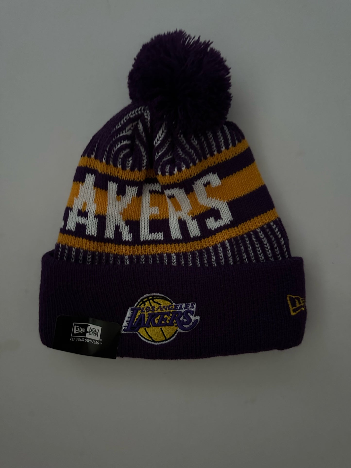 Los Angeles LA Lakers NBA Bobble Beanie Multi Colour With Tags on