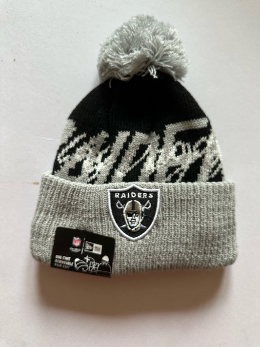 Las Vegas Raiders NFL Bobble Beanie Multi Colour With Tags on