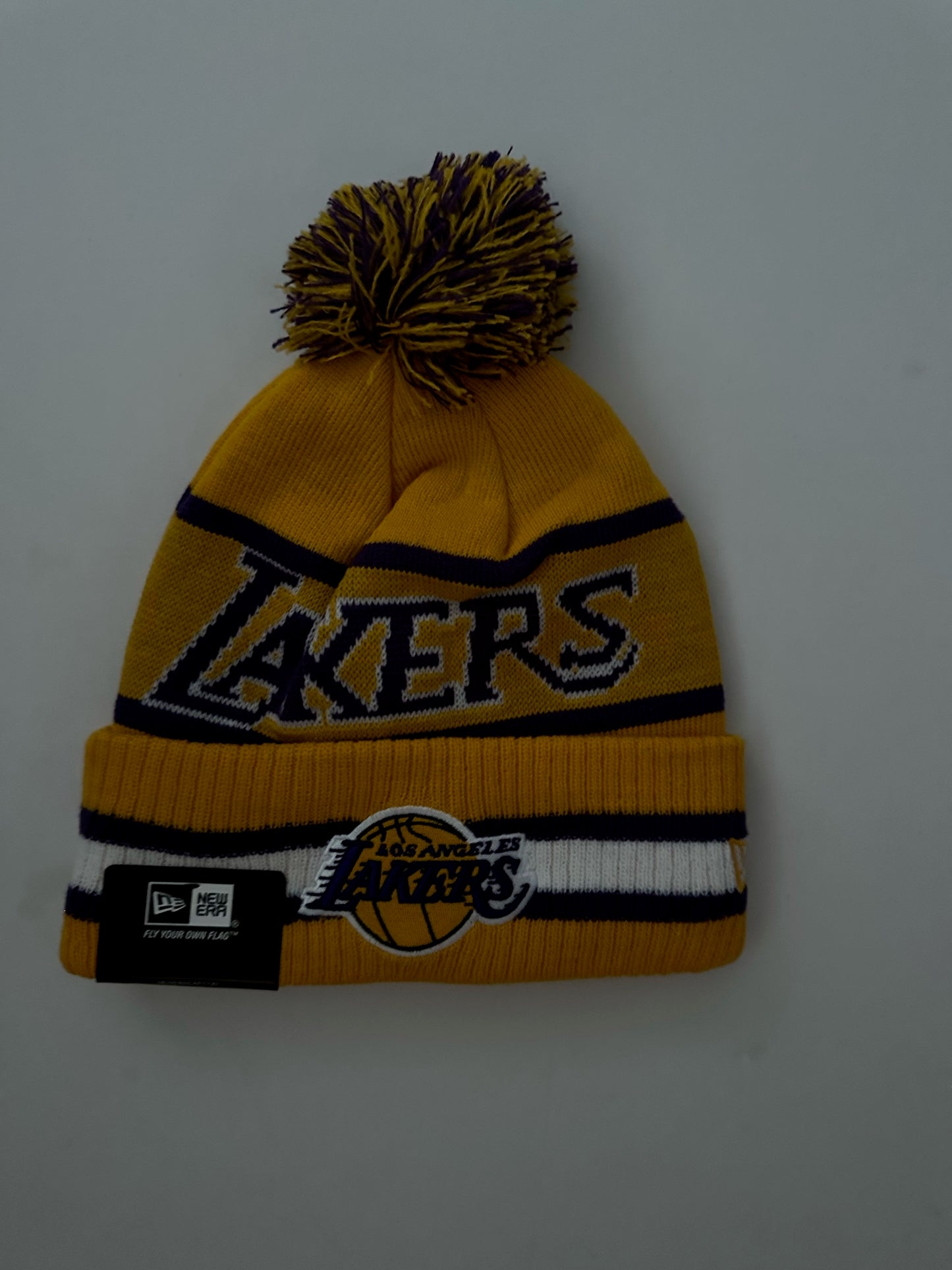 Los Angeles LA Lakers NBA Bobble Beanie Multi Colour With Tags on