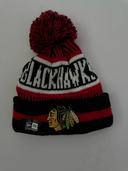 Chicago Blackhawks NHL Bobble Beanie Multi Colour With Tags on