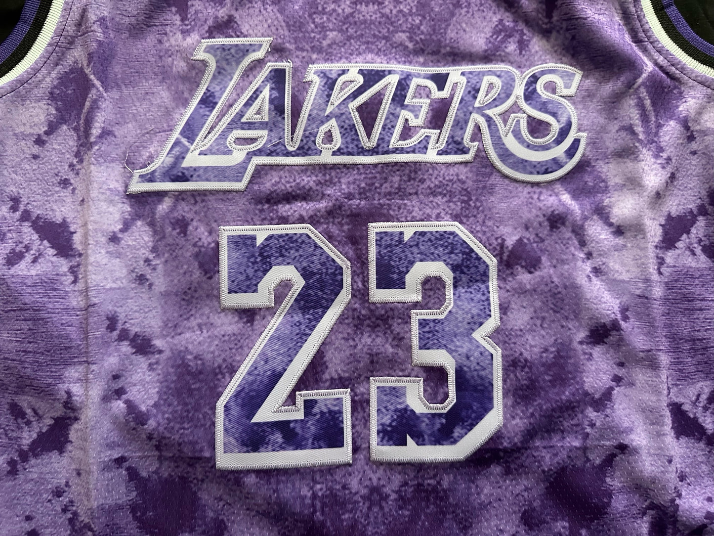 Retro Cloudy Los Angeles Lakers James Basketball Vest Large Purple