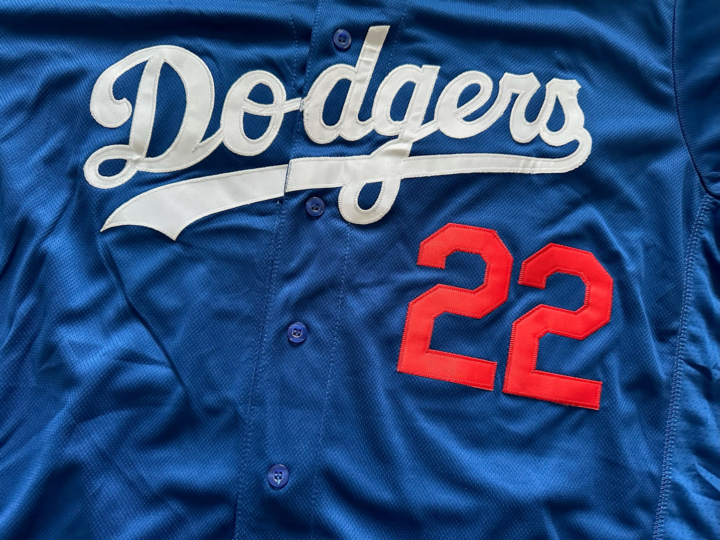 Los Angeles LA Dodgers MLB Baseball Shirt Large Kershaw 22 Blue