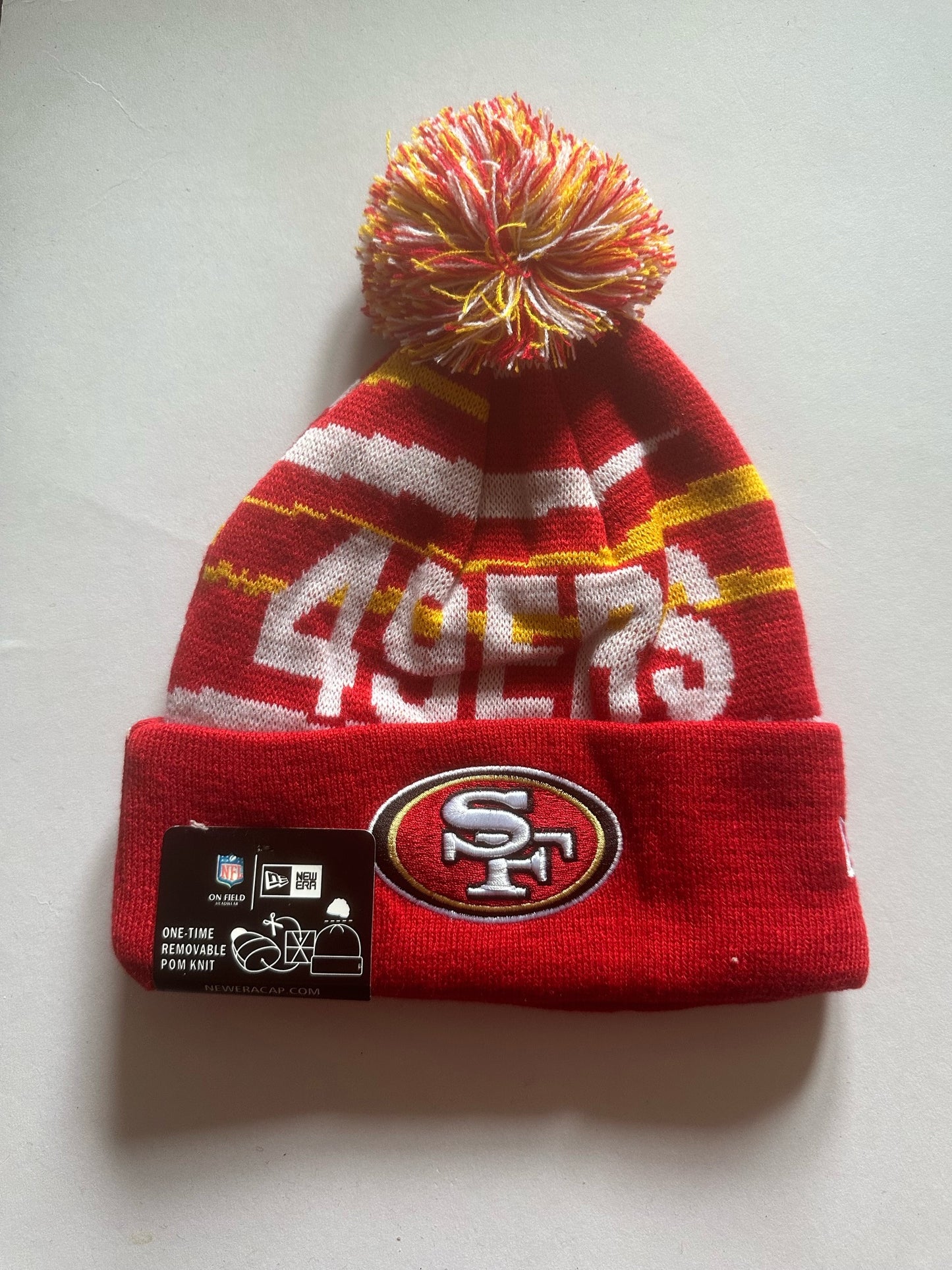 San Francisco 49ers NFL Bobble Beanie Multi Colour With Tags on