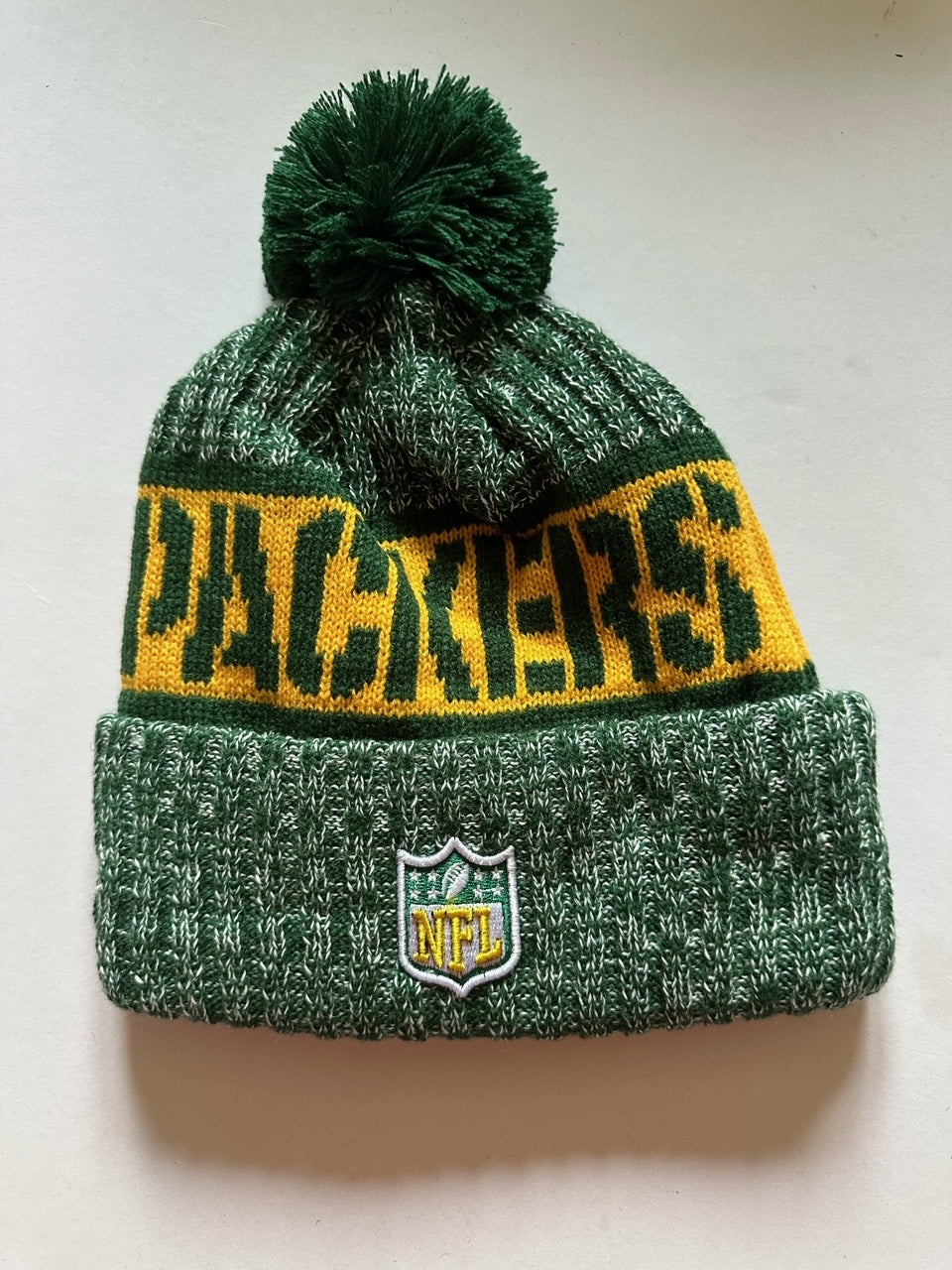 Green Bay Packers NFL Bobble Beanie Multi Colour With Tags on