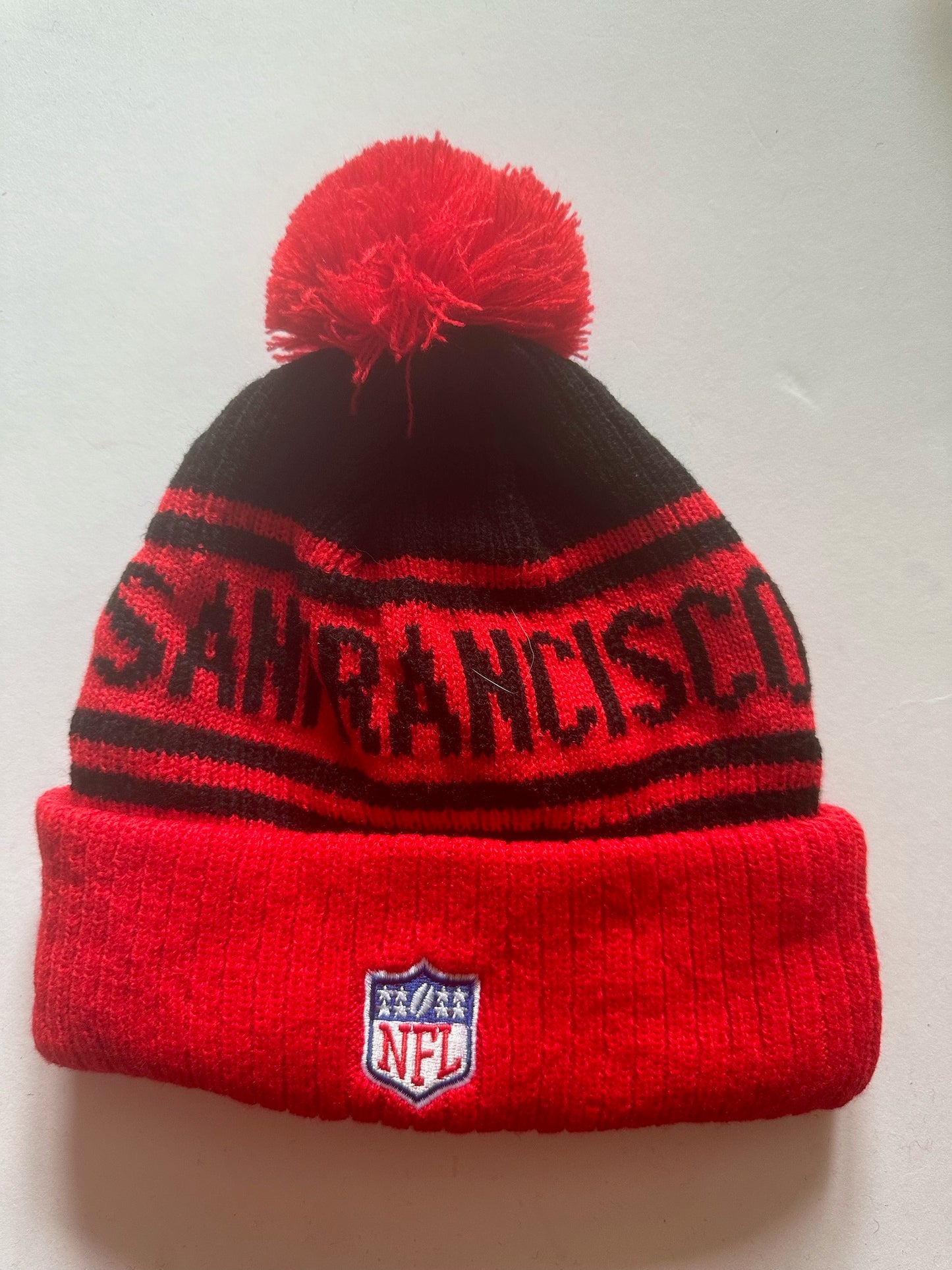 San Francisco 49ers NFL Bobble Beanie Multi Colour With Tags on