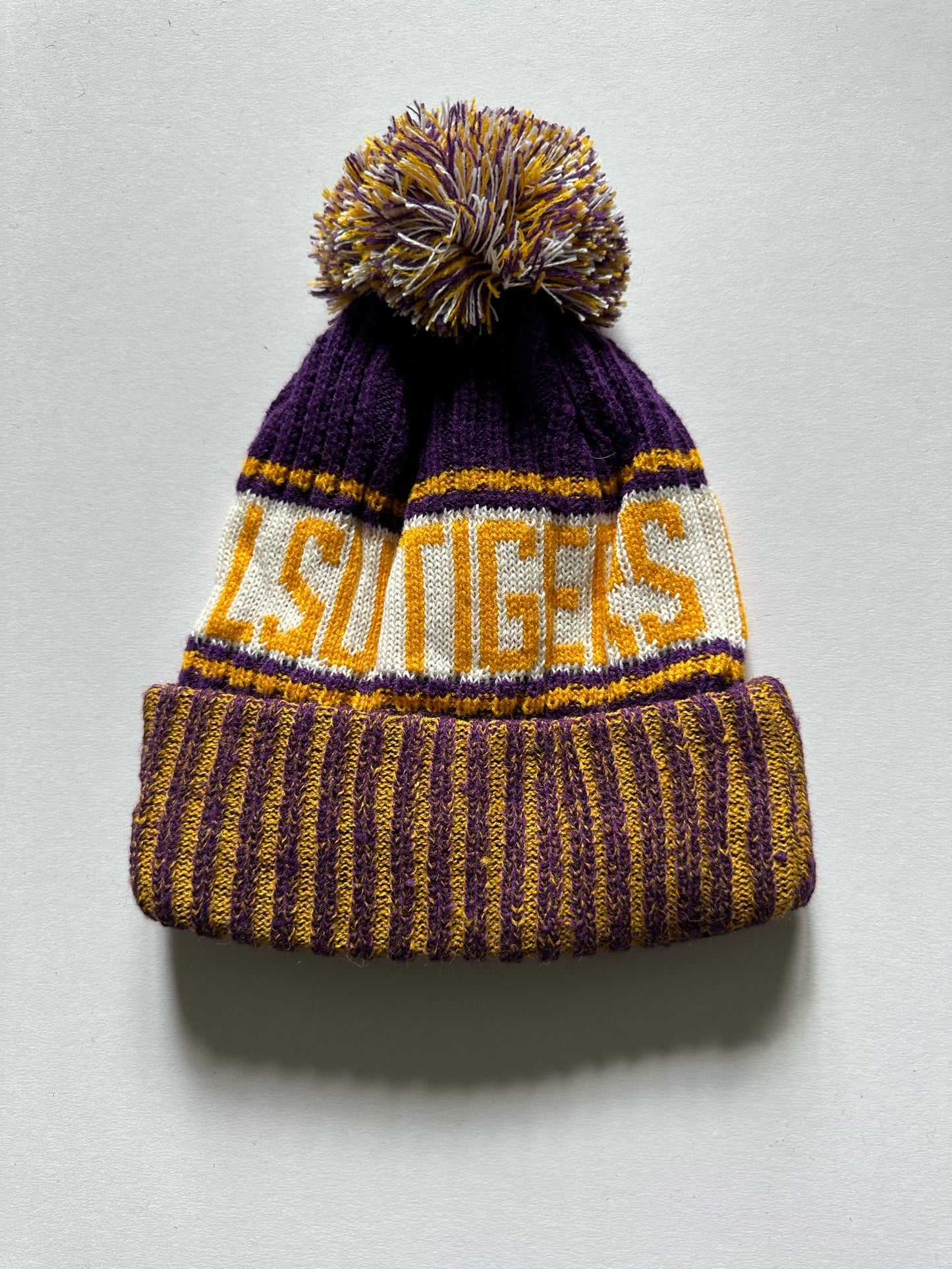 LSU Tigers Louisiana State Tigers NCAA Bobble Beanie Multi Colour Tags on