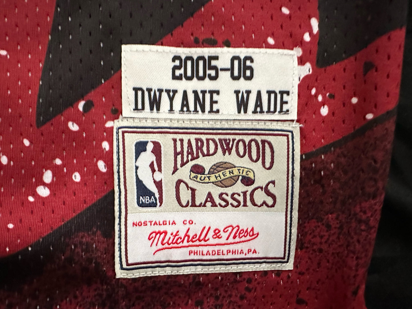 Retro Hardwood Classics Miami Heat Wade Mesh Basketball Vest Large