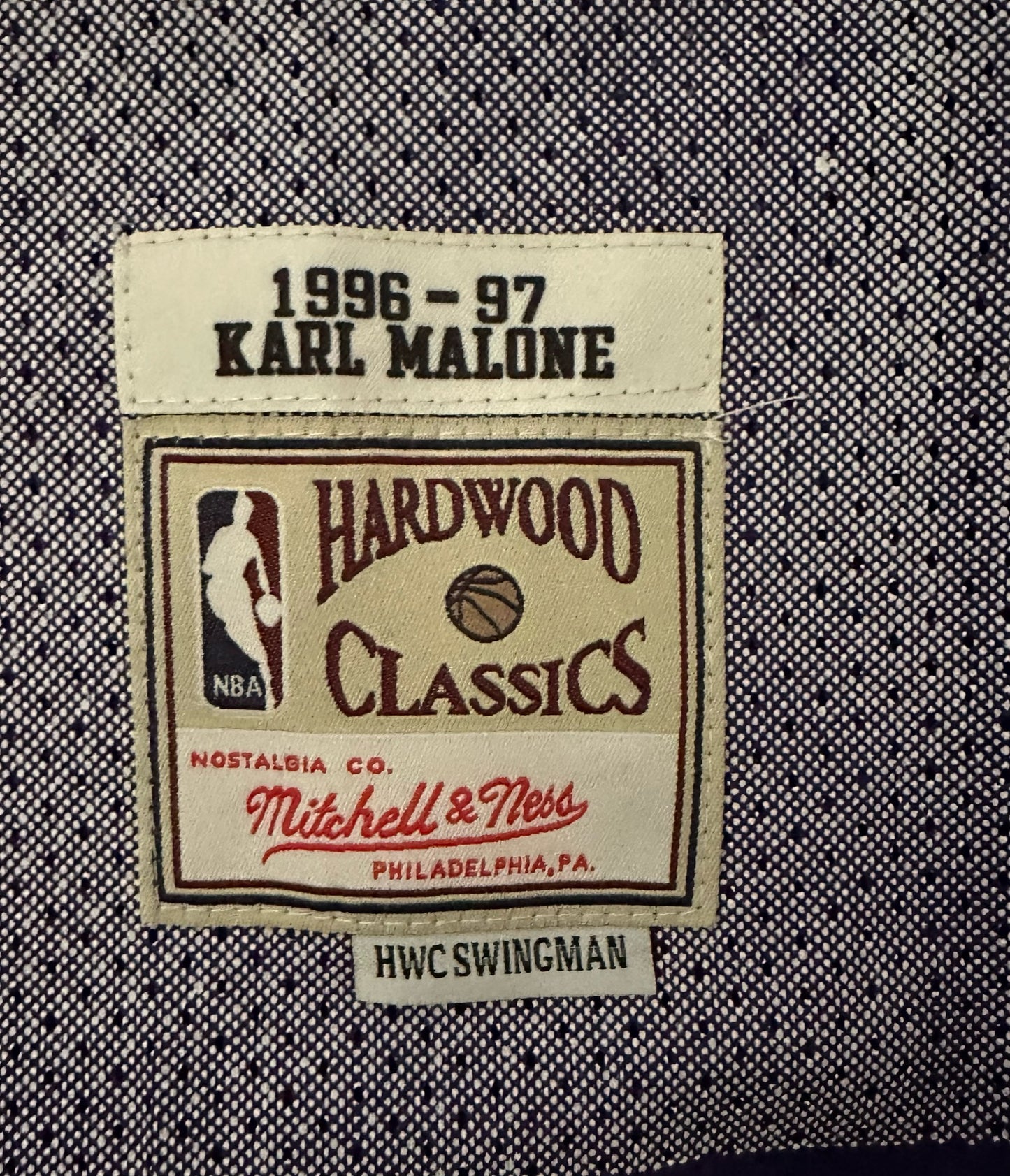 Utah Jazz NBA Hardwood Classics Basketball Vest Large Malone 32 Purple