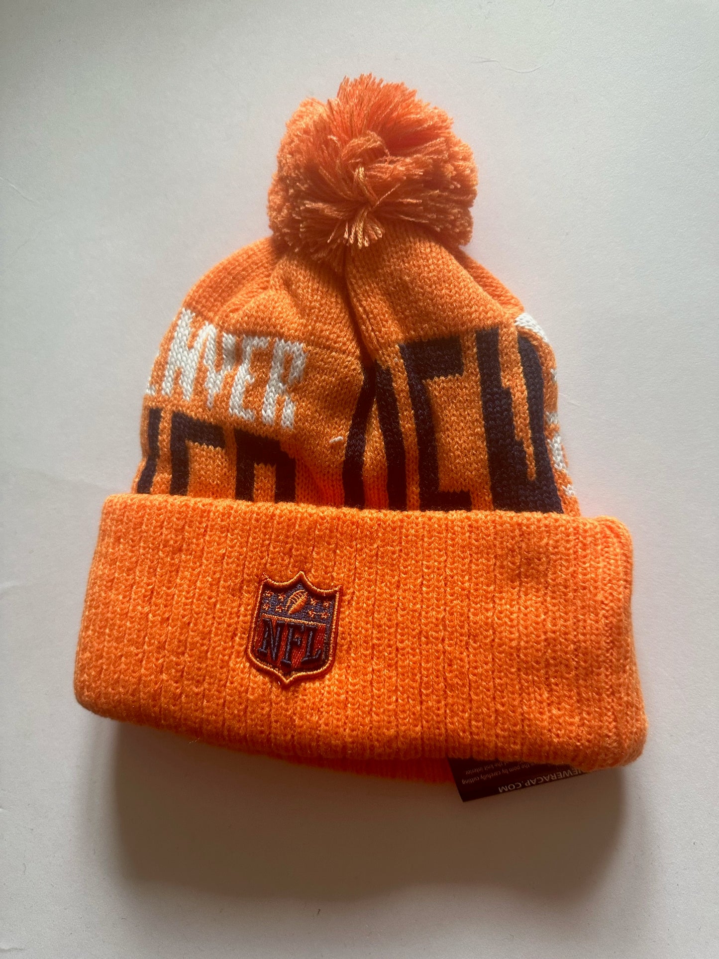 Denver Broncos NFL Bobble Beanie Multi Colour With Tags on