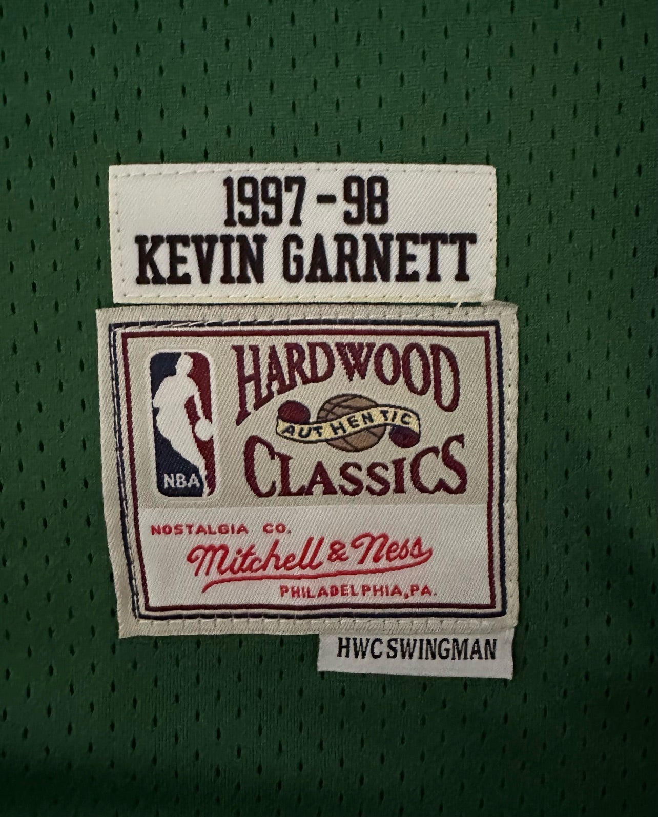 Minnesota Timberwolves NBA Hardwood Classics Basketball Vest Large Garnett 21 Green