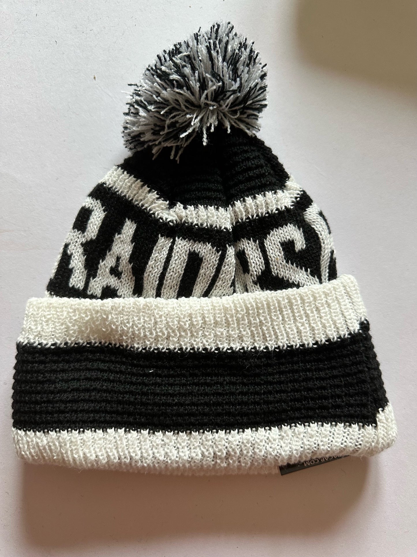 Las Vegas Raiders NFL Bobble Beanie Multi Colour With Tags on