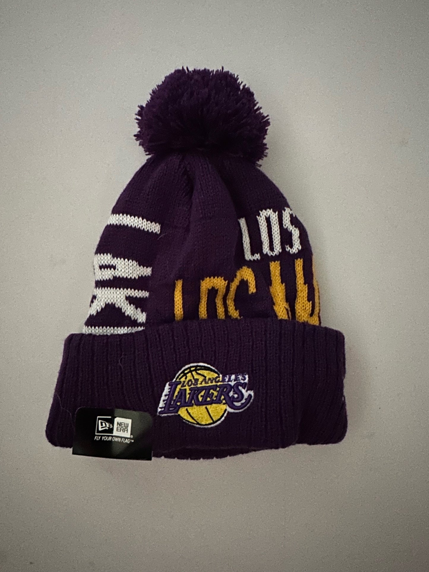 Los Angeles LA Lakers NBA Bobble Beanie Multi Colour With Tags on