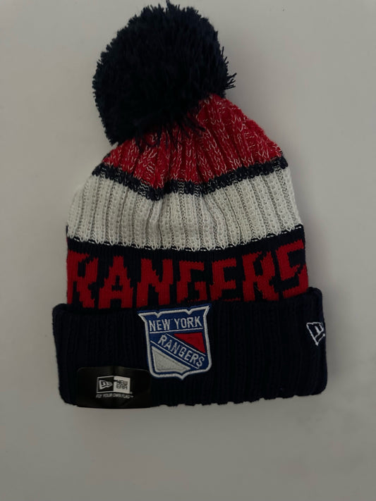 New York Rangers NHL Bobble Beanie Multi Colour With Tags on