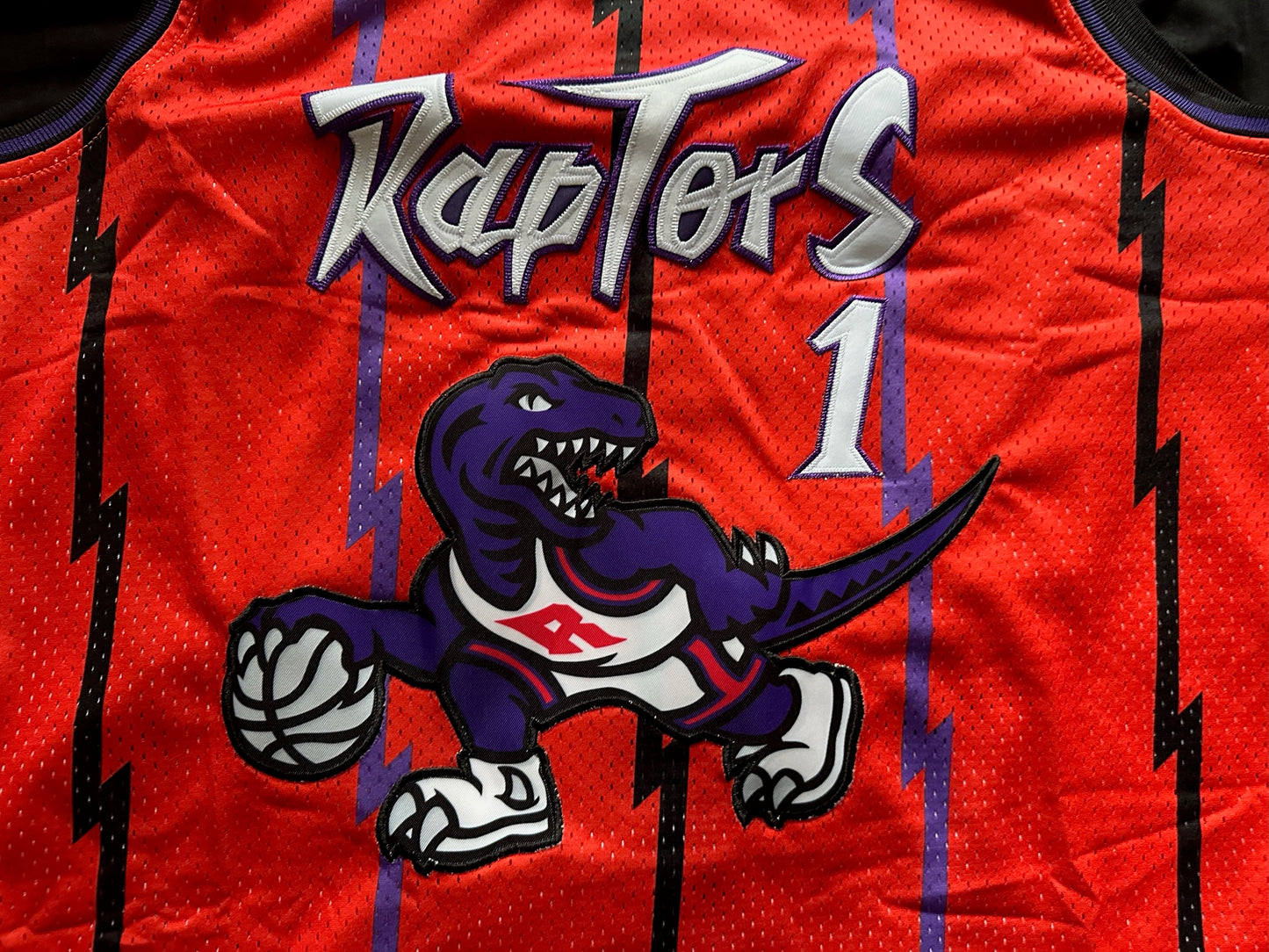 Retro Hardwood Classics Toronto Raptors McGrady Basketball Vest Large Red