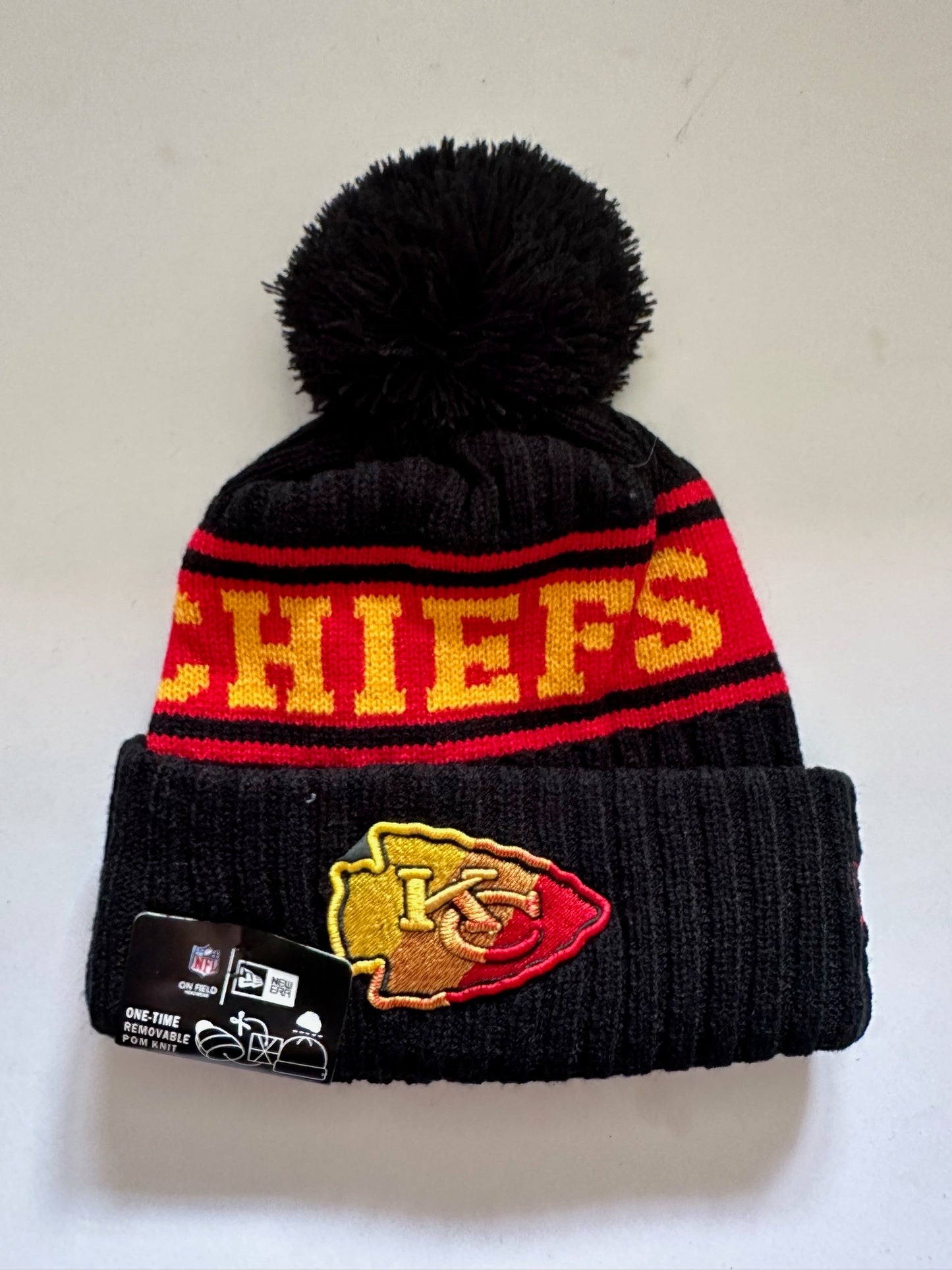 Kansas City Chiefs NFL Bobble Beanie Multi Colour With Tags on