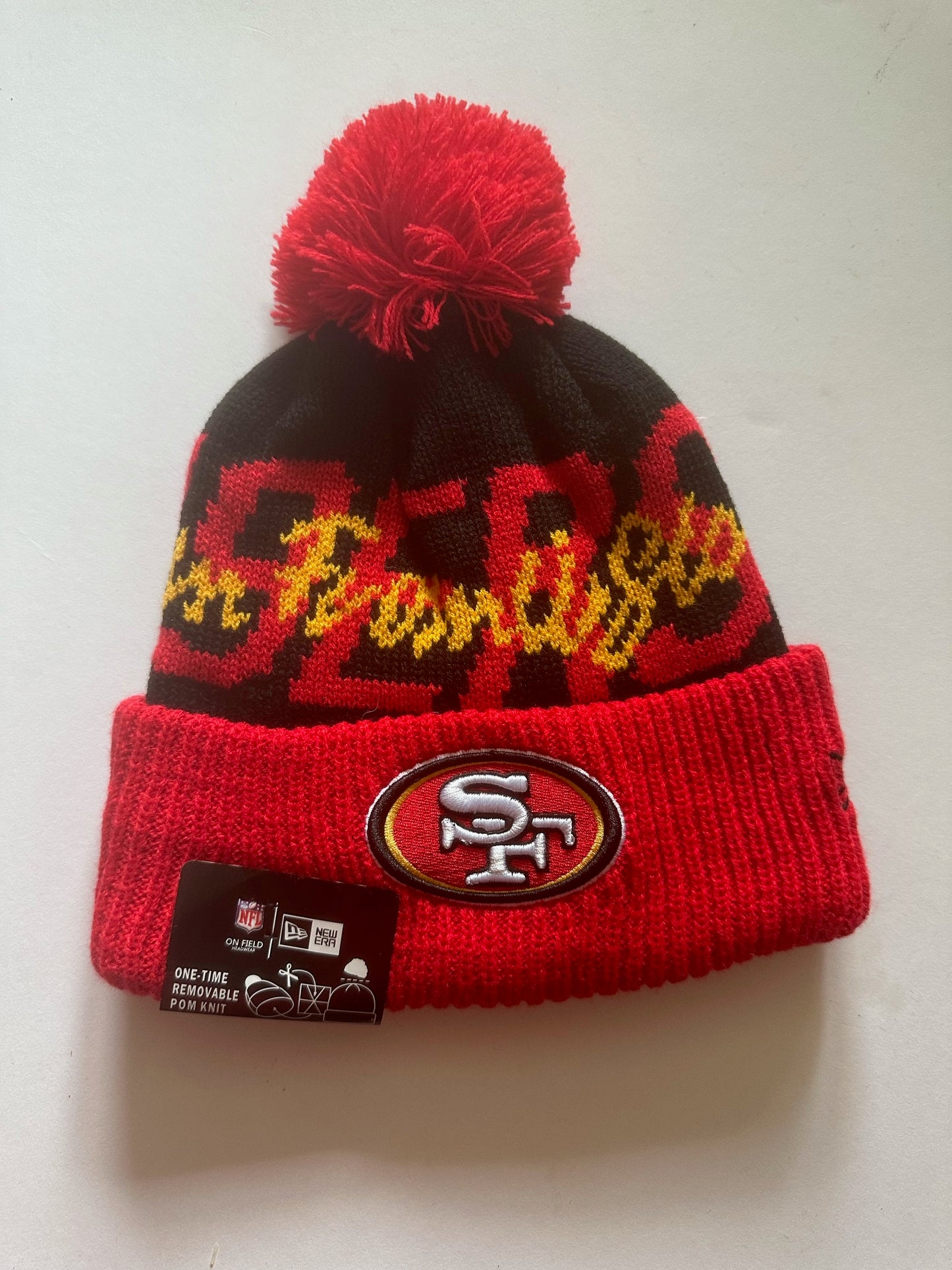 San Francisco 49ers NFL Bobble Beanie Multi Colour With Tags on