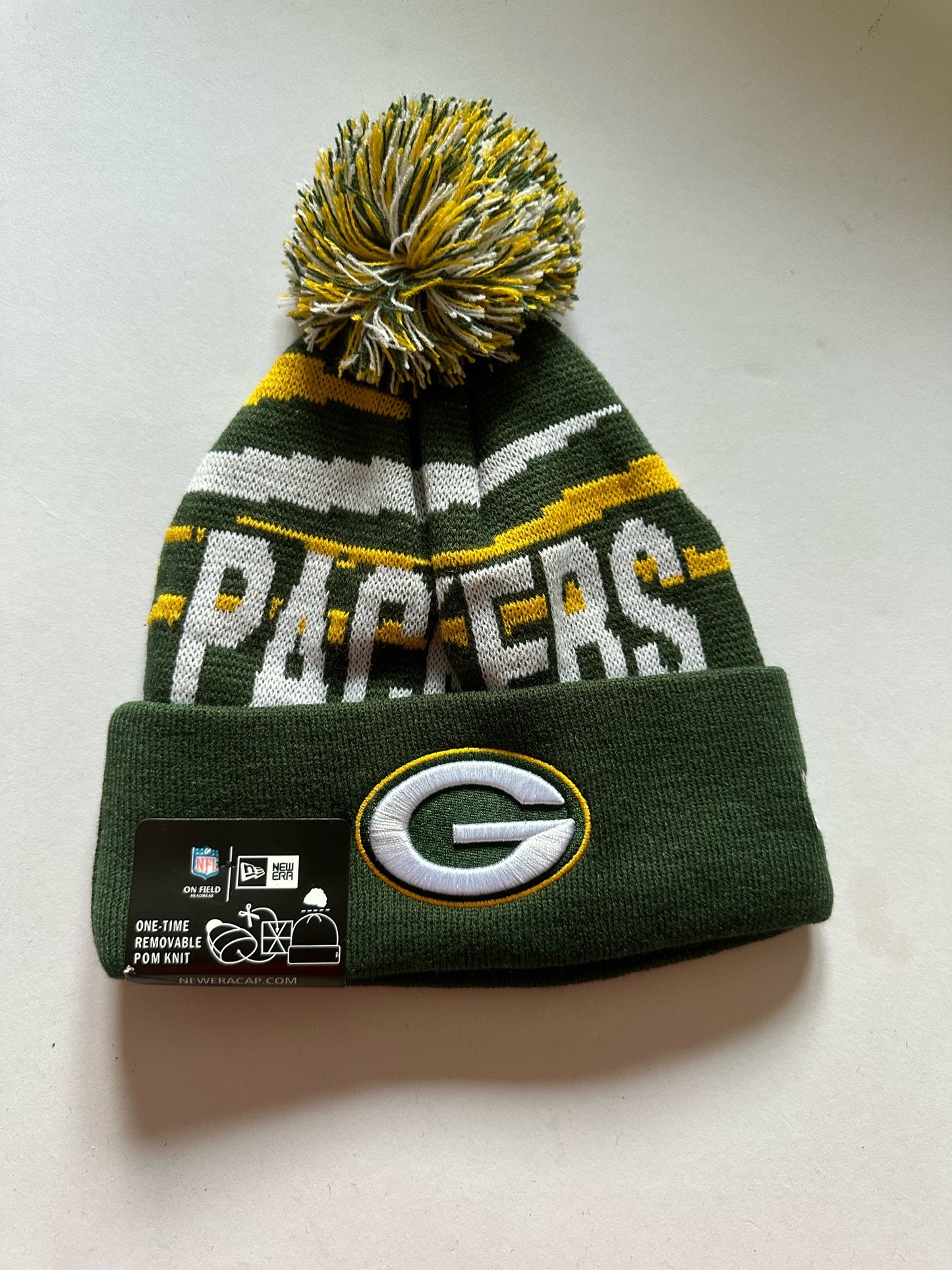Green Bay Packers NFL Bobble Beanie Multi Colour With Tags on