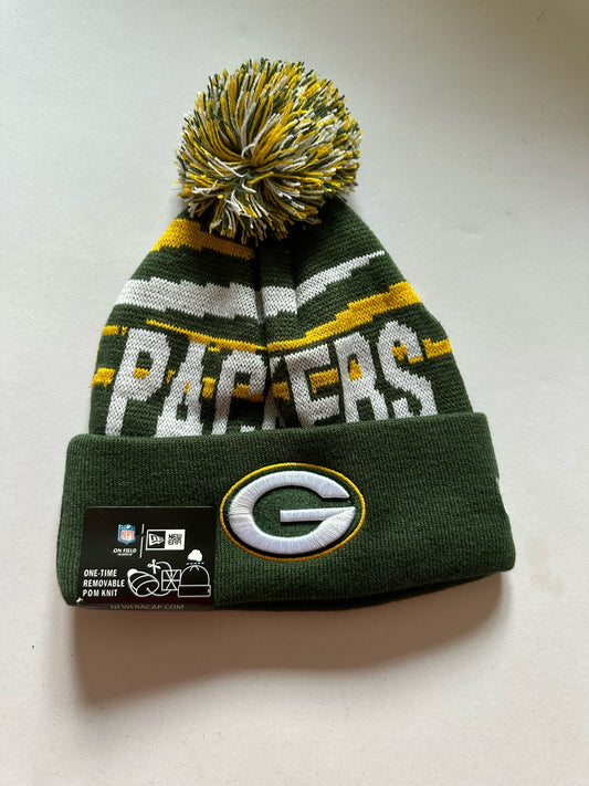 Green Bay Packers NFL Bobble Beanie Multi Colour With Tags on