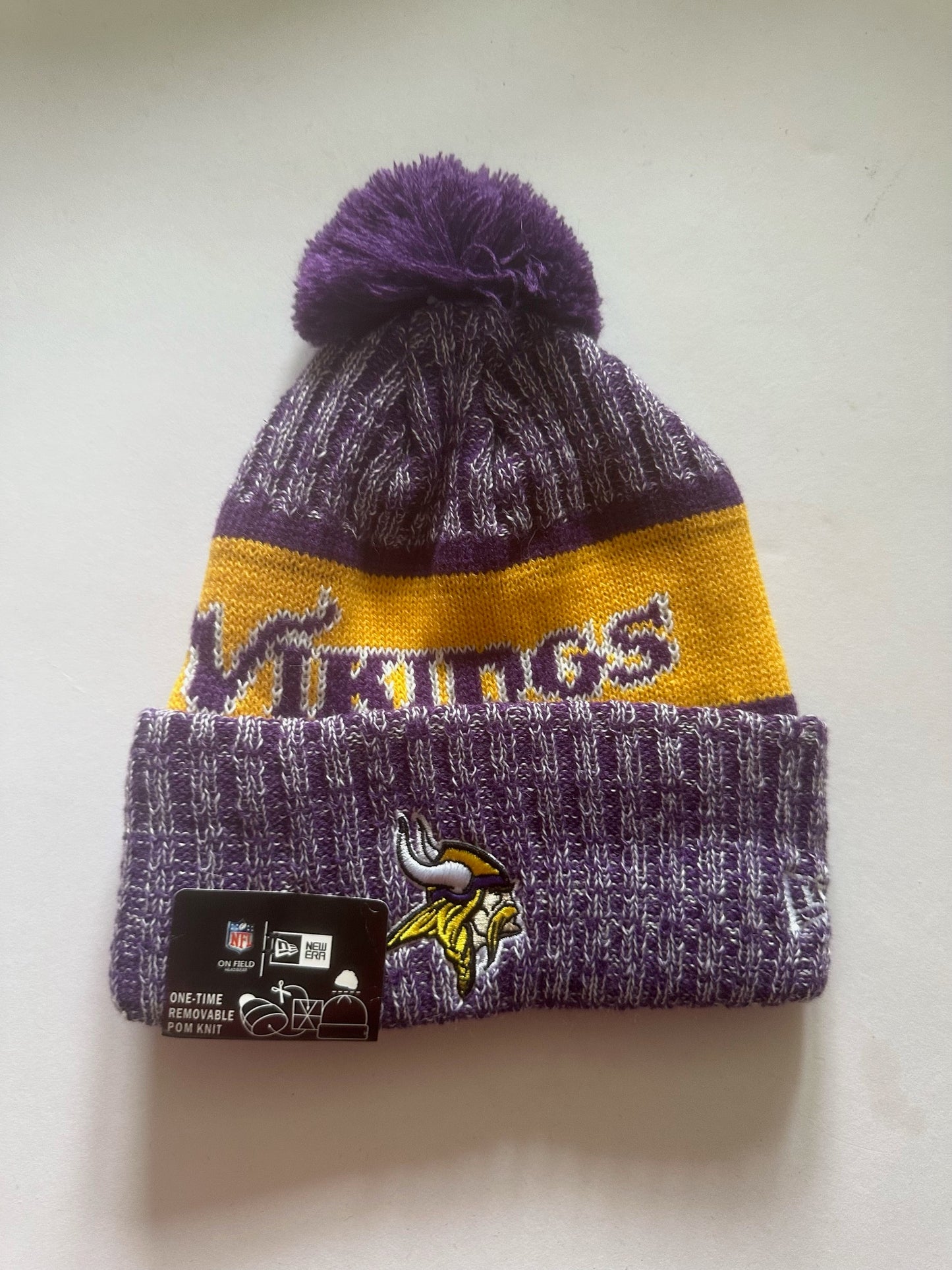 Minnesota Vikings NFL Bobble Beanie Multi Colour With Tags on