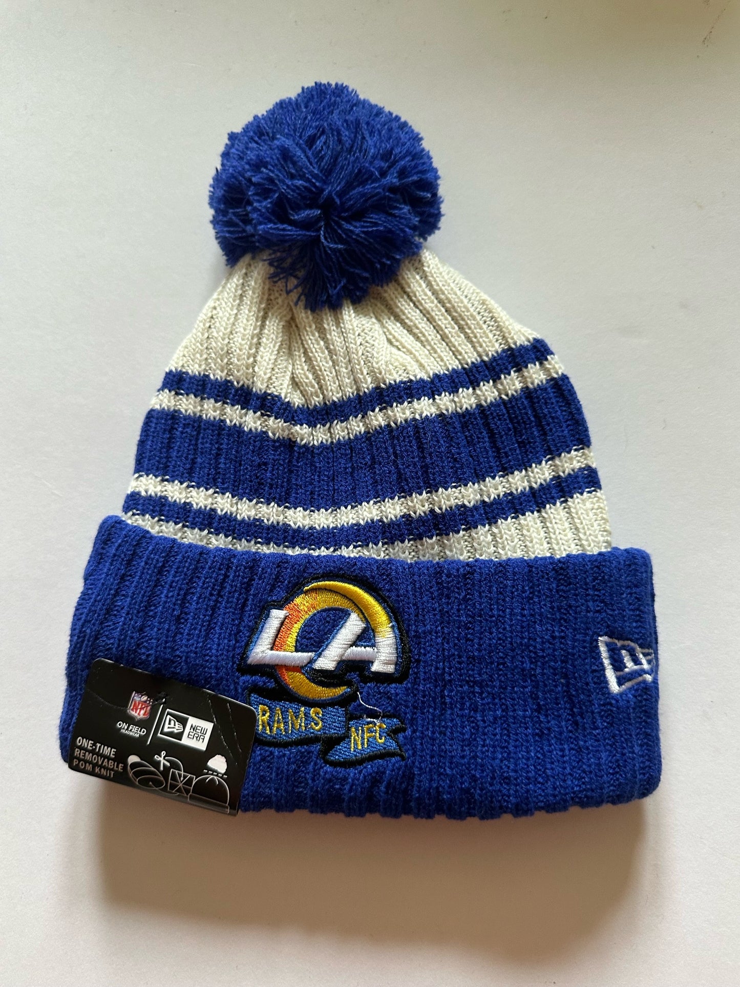 Los Angeles LA Rams NFL Bobble Beanie Multi Colour With Tags on