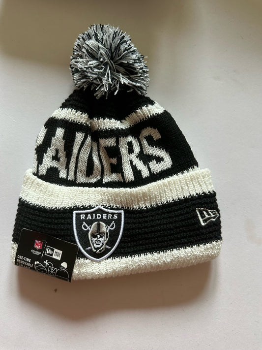 Las Vegas Raiders NFL Bobble Beanie Multi Colour With Tags on