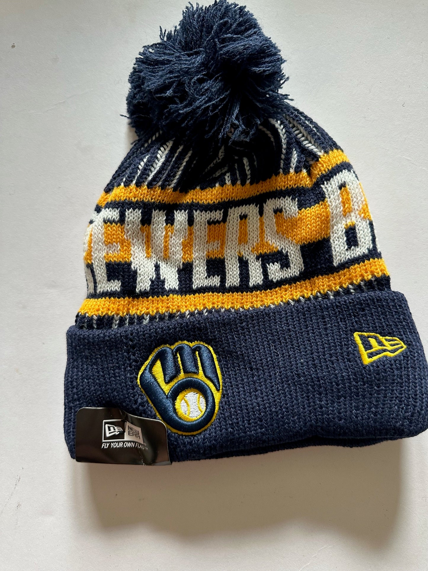 Milwaukee Brewers MLB Bobble Beanie Multi Colour With Tags on
