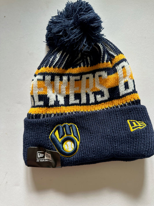 Milwaukee Brewers MLB Bobble Beanie Multi Colour With Tags on