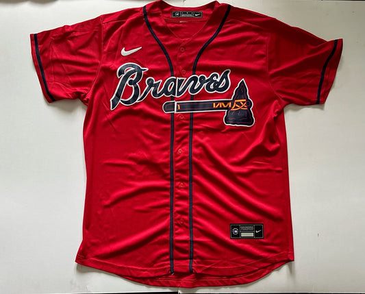 Atlanta Braves Retro MLB Baseball Shirt Large Jones 10 Red