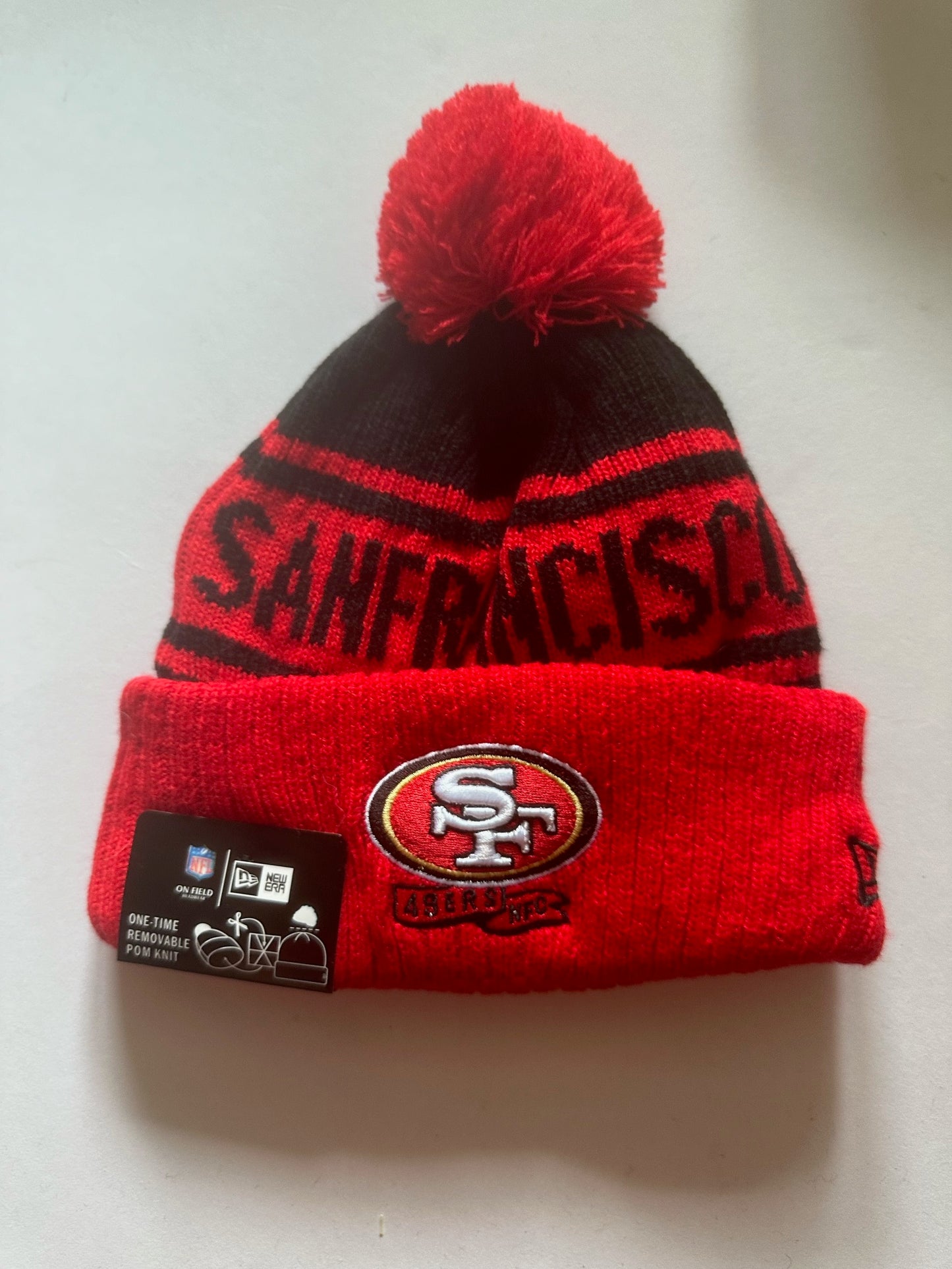 San Francisco 49ers NFL Bobble Beanie Multi Colour With Tags on