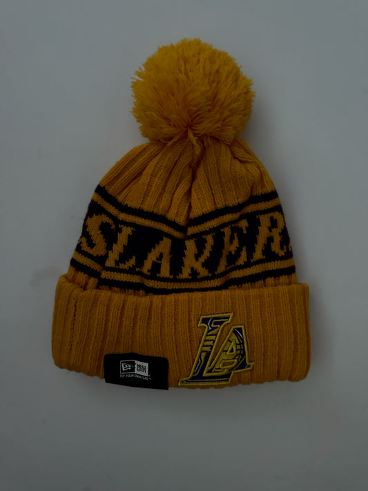 Los Angeles LA Lakers NBA Bobble Beanie Multi Colour With Tags on