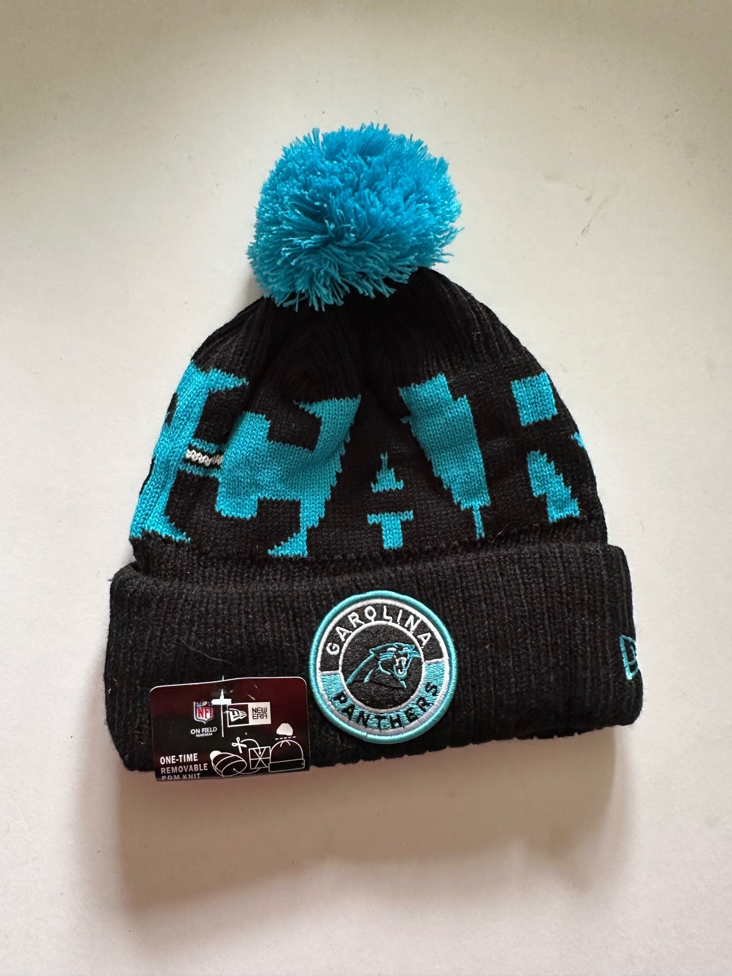 Carolina Panthers NFL Bobble Beanie Multi Colour With Tags on