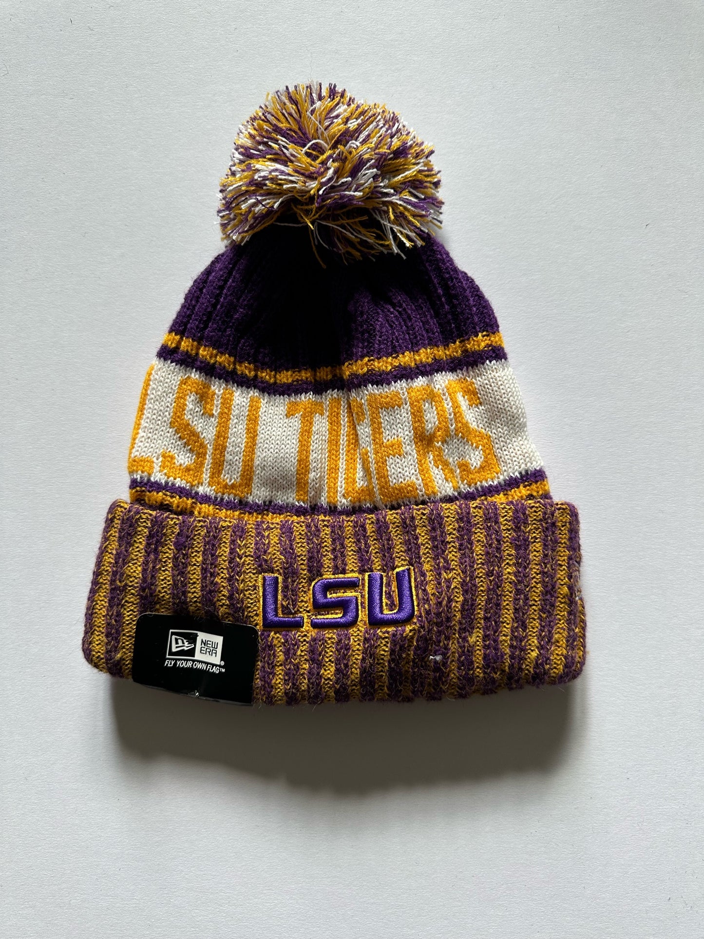 LSU Tigers Louisiana State Tigers NCAA Bobble Beanie Multi Colour Tags on