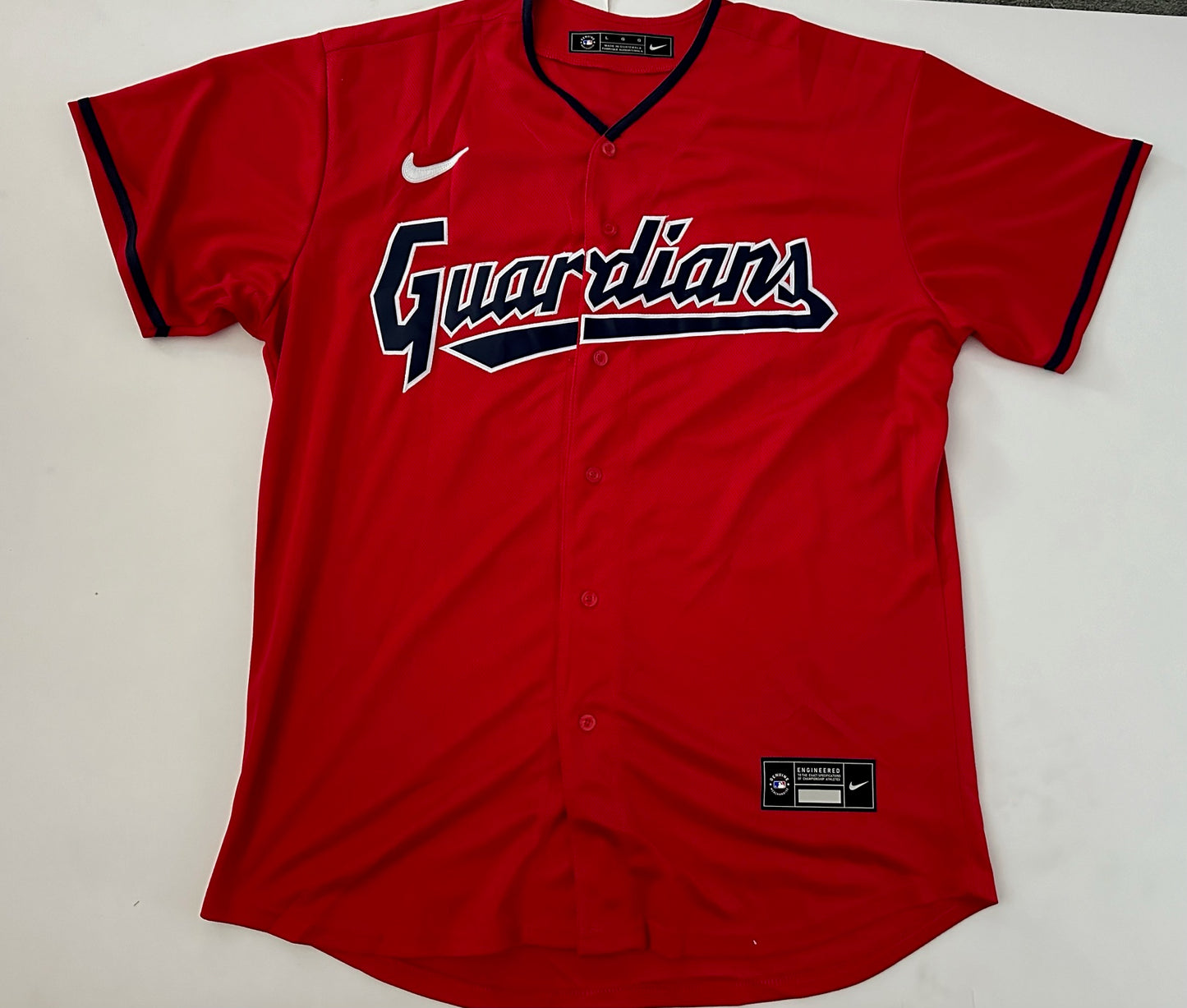 Cleveland Guardians MLB Baseball Shirt Large Kluber 28 Red