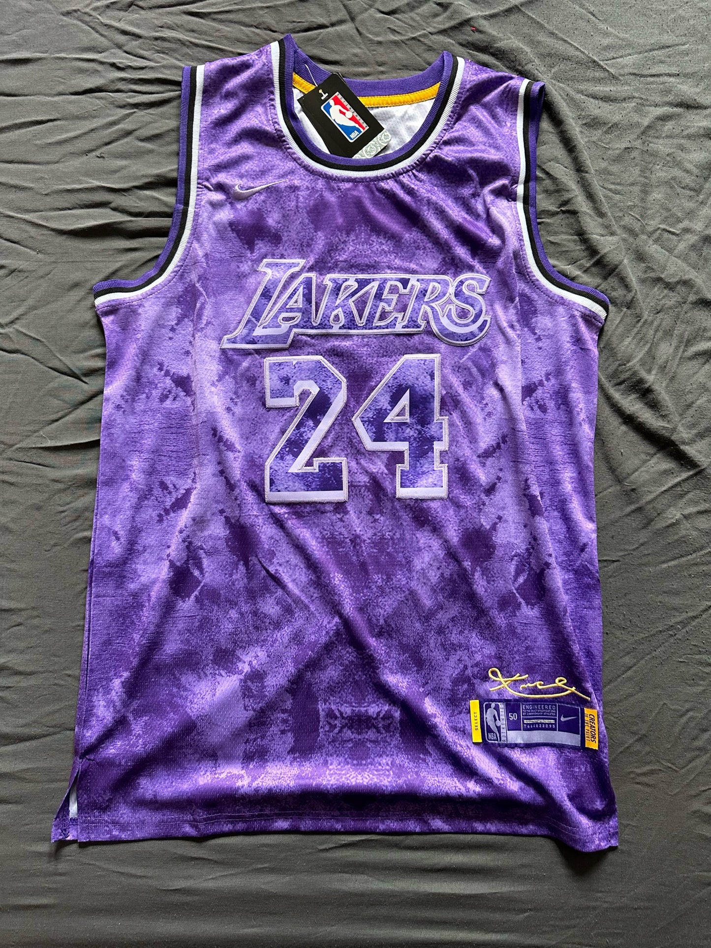 Retro Cloudy Basketball Vest Los Angeles Lakers Bryant Purple Large