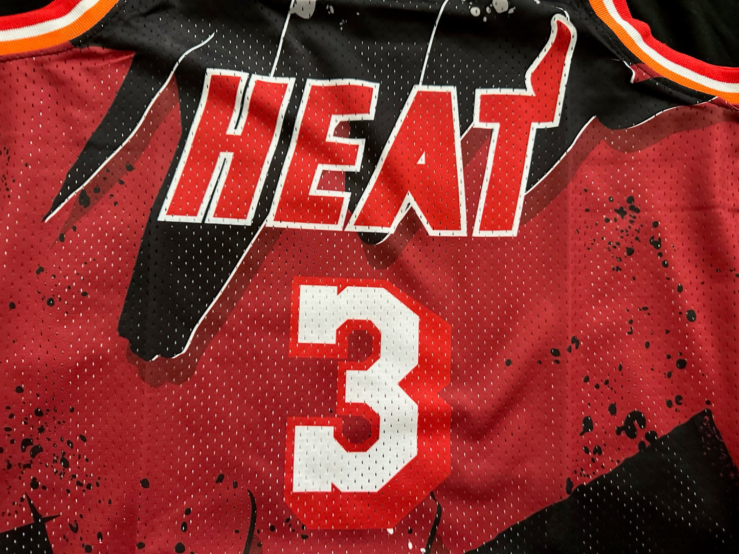 Retro Hardwood Classics Miami Heat Wade Mesh Basketball Vest Large