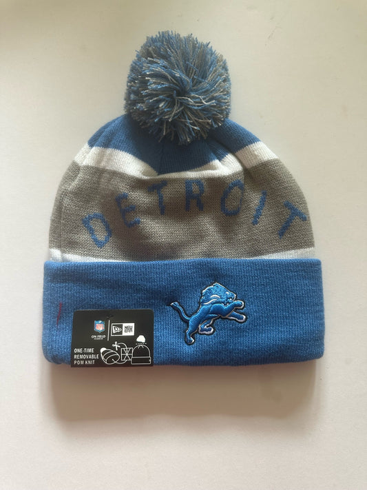 Detroit Lions NFL Bobble Beanie Multi Colour With Tags on