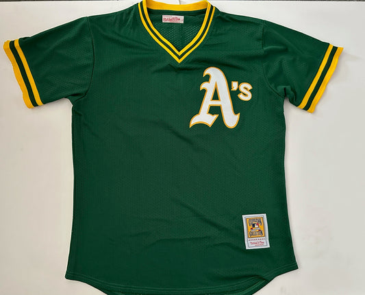 Oakland A's Athletics MLB Baseball Shirt Large Jackson 44 Green