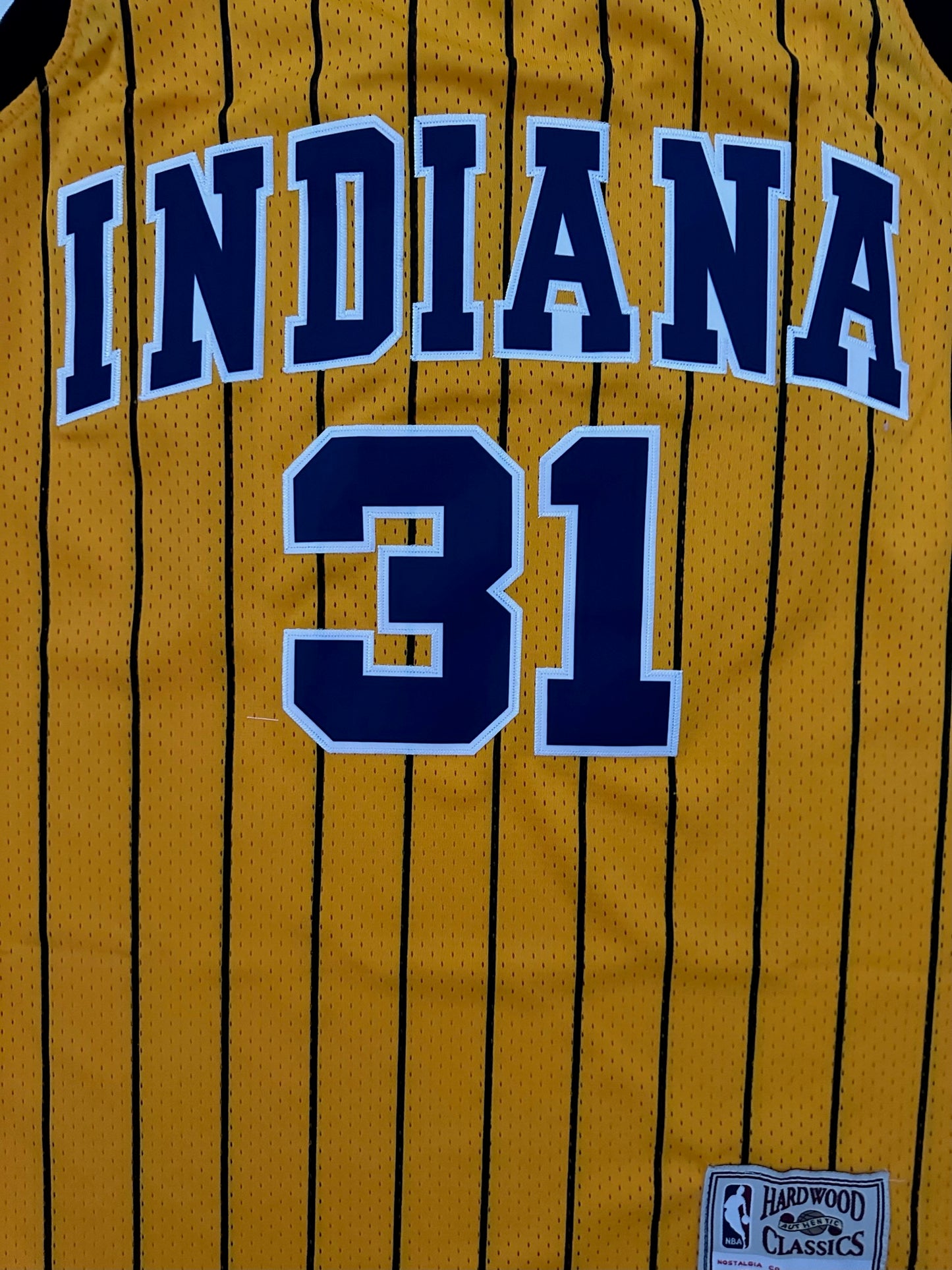 Indiana Pacers NBA Hardwood Classics Basketball Vest Large Miller 31 Yellow