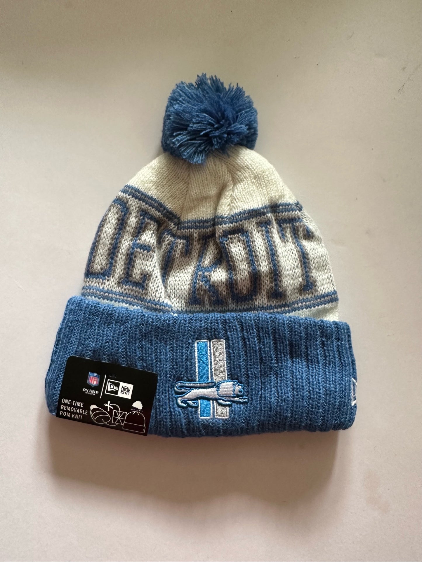 Detroit Lions NFL Bobble Beanie Multi Colour With Tags on