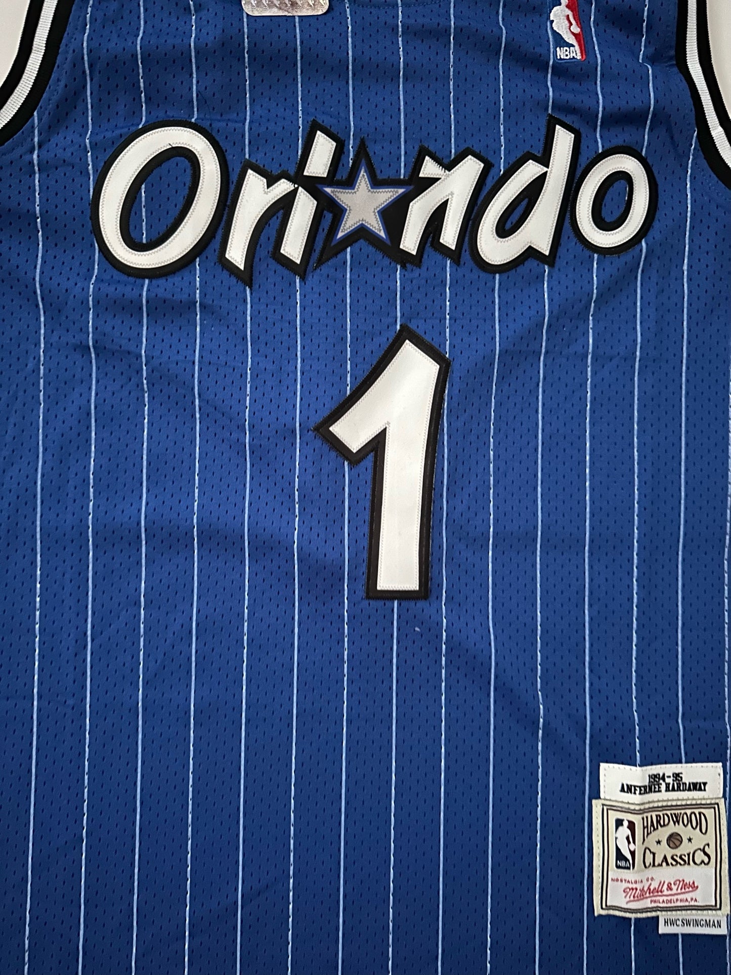 Orlando Magic NBA Hardwood Classics Basketball Vest Large Hardaway 1 Blue