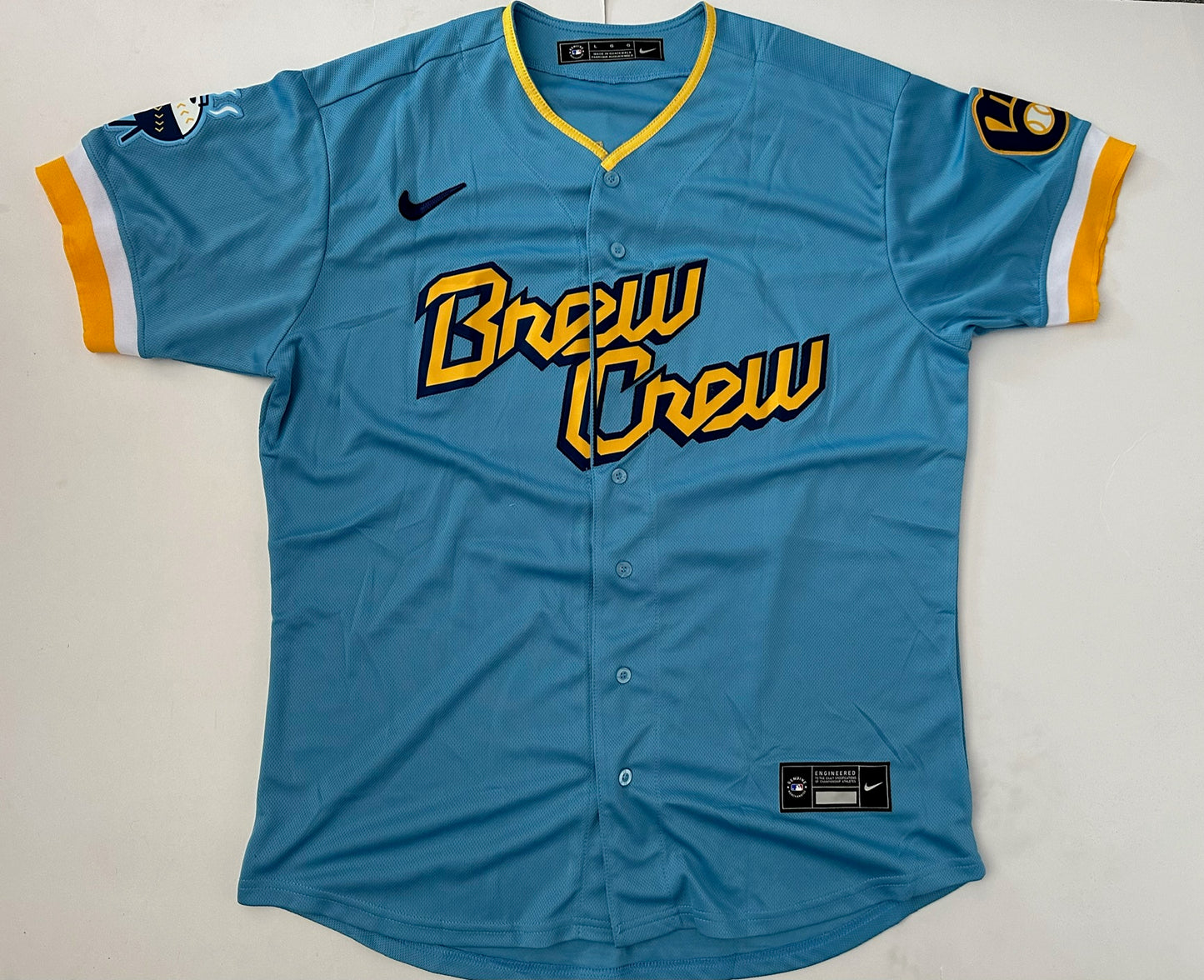 Milwaukee Brewers Yelich MLB Baseball Shirt Large 22 Blue