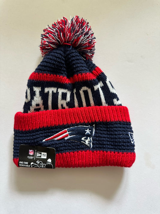 New England Patriots NFL Bobble Beanie Multi Colour With Tags on