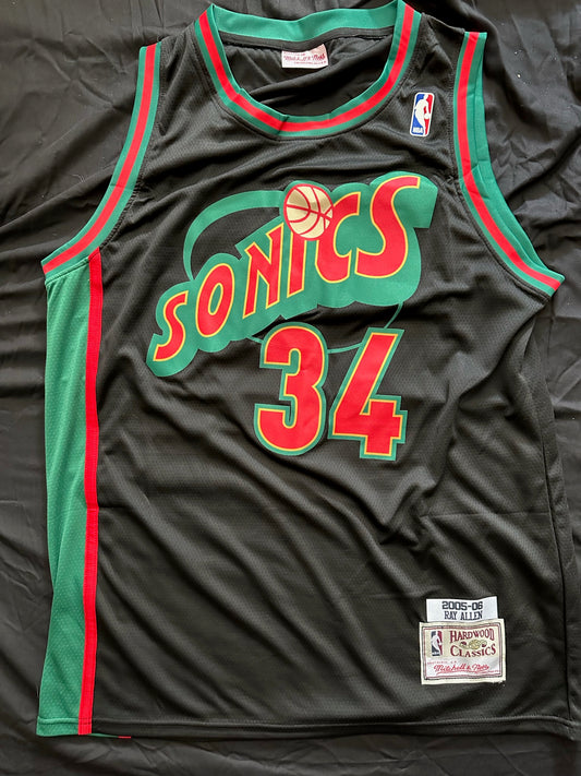 Retro Hardwood Classics Seattle Supersonics Allen Basketball Vest Large