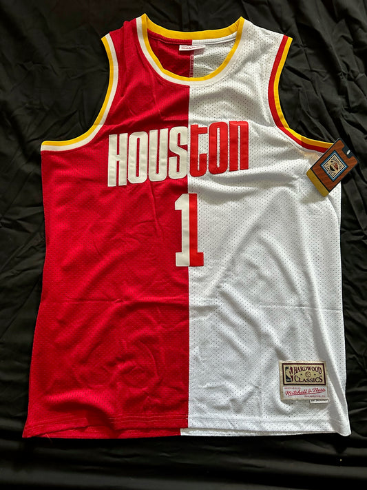 Retro Hardwood Classics 1/2 & 1/2 Houston Rockets McGrady Basketball Vest Large