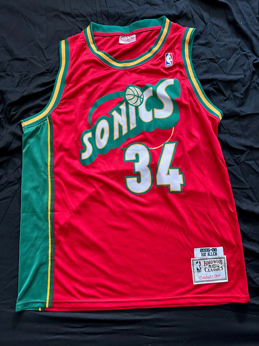 Retro Hardwood Classics Seattle Supersonics Allen Basketball Vest Large